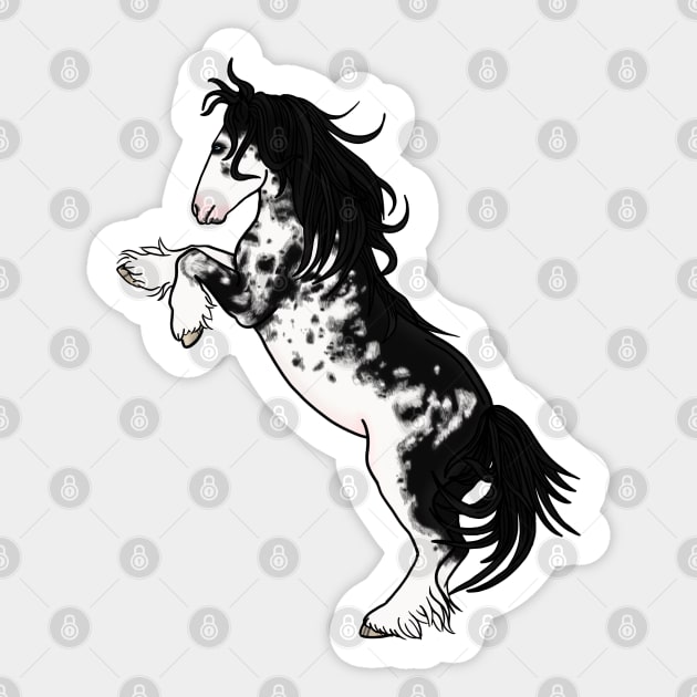 Black Sabino Rearing Gypsy Vanner Sticker by Ory Photography Designs